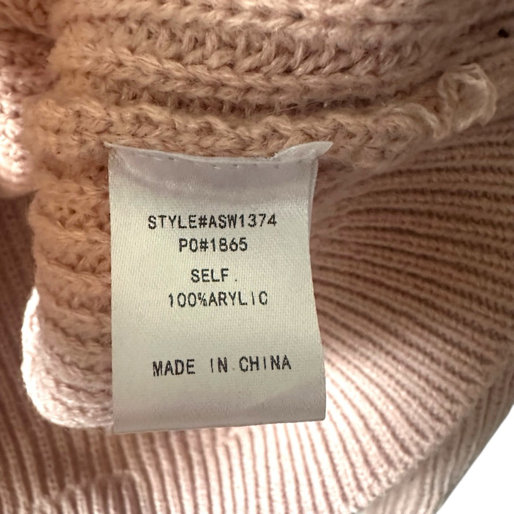 AnnieWear Pink Knit Sweater “Hello” Graphic Pullover Rainbow Letters - Picture 7 of 10